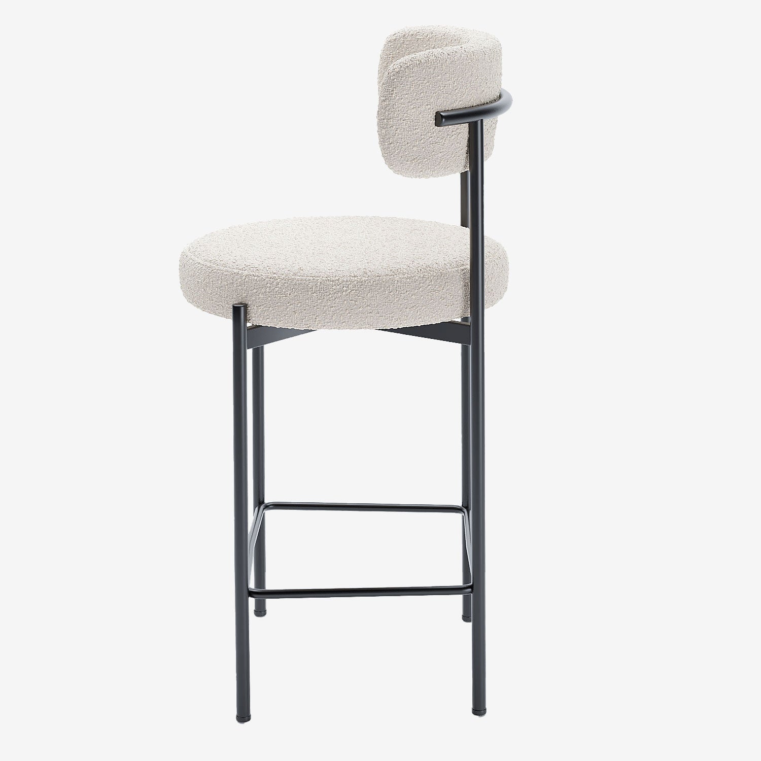 Lot de 2 tabourets de bar bouclette blanche Agathe