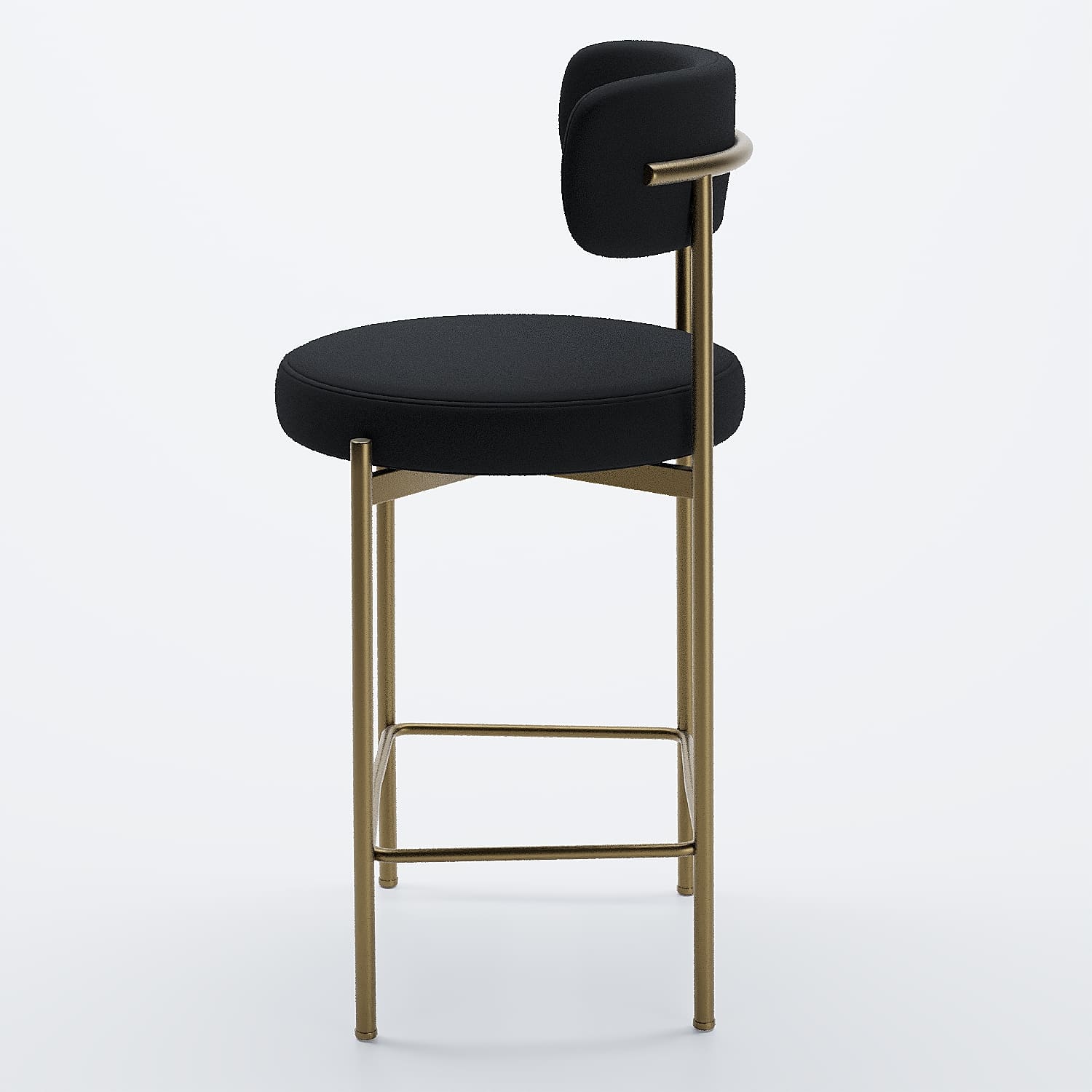 Lot de 2 tabourets de bar velours noir Agathe