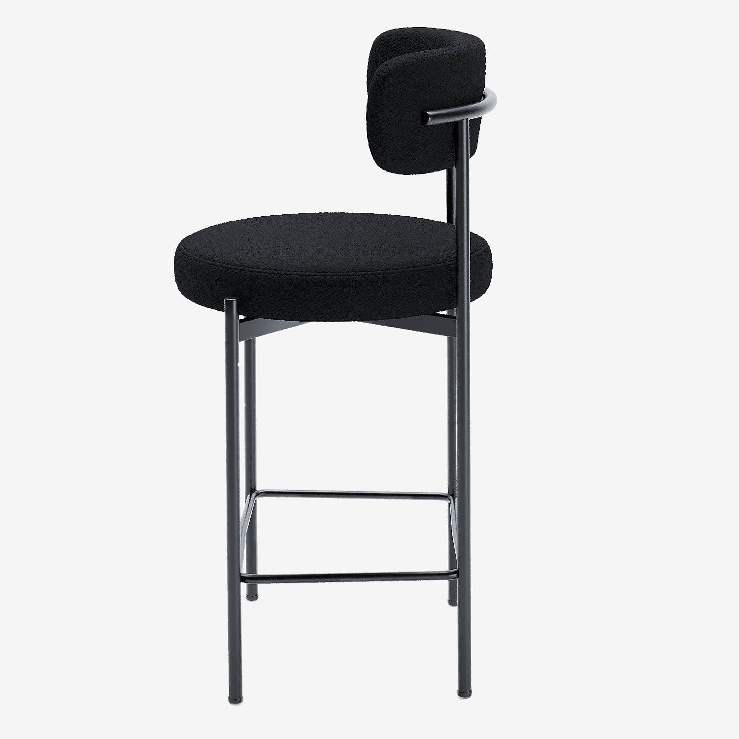 Lot de 2 tabourets de bar bouclette gris anthracite Agathe