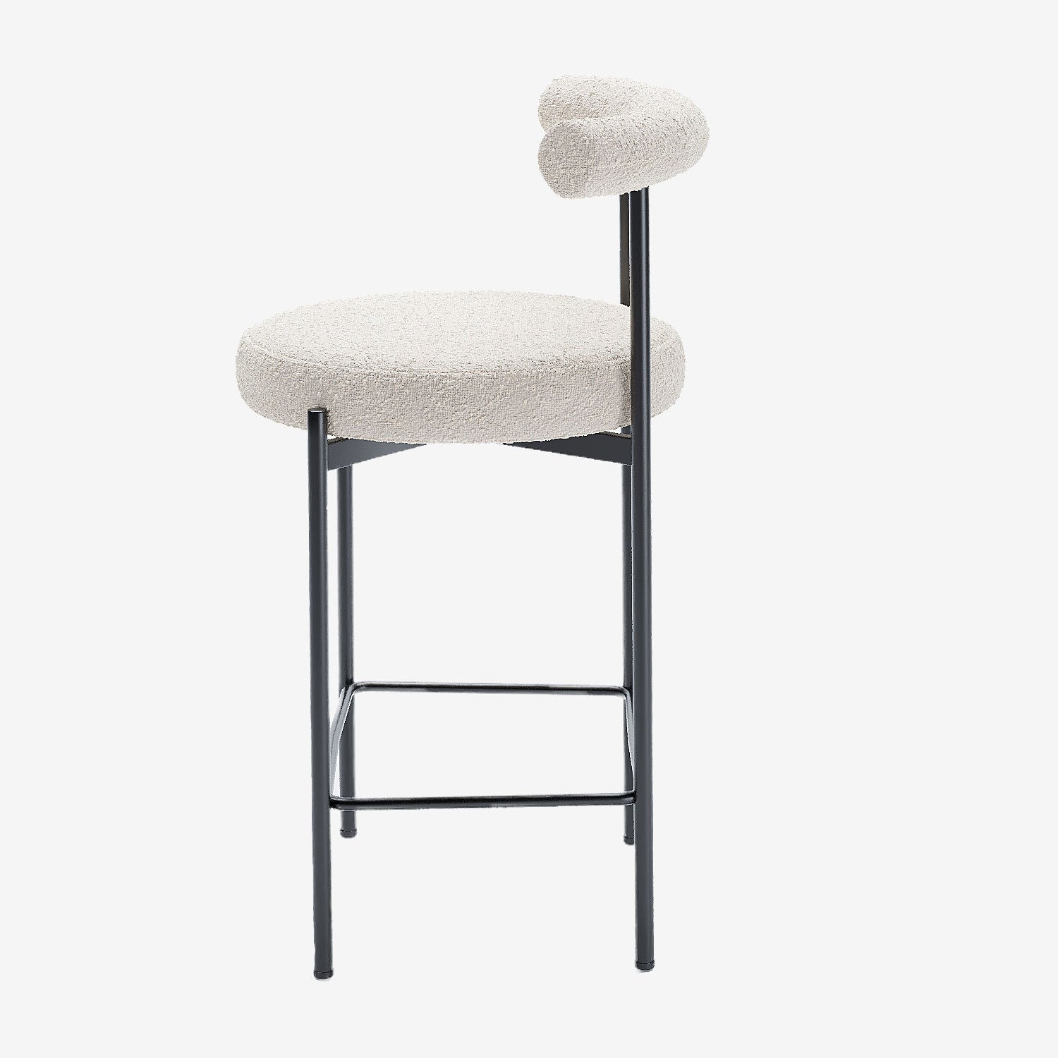 Lot de 2 chaises de bar bouclette blanche Charlotte