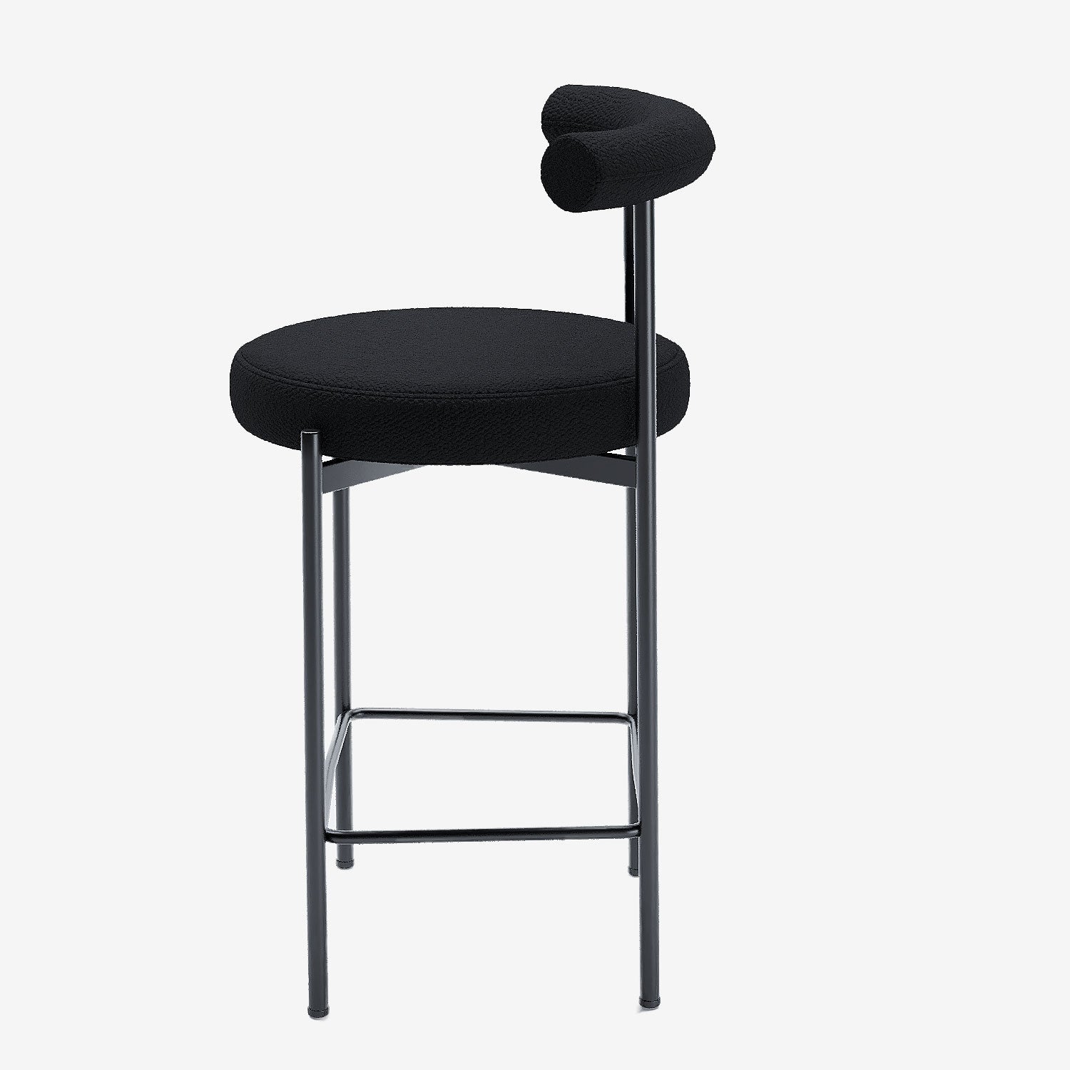 Lot de 2 chaises de bar bouclette grise anthracite  Charlotte