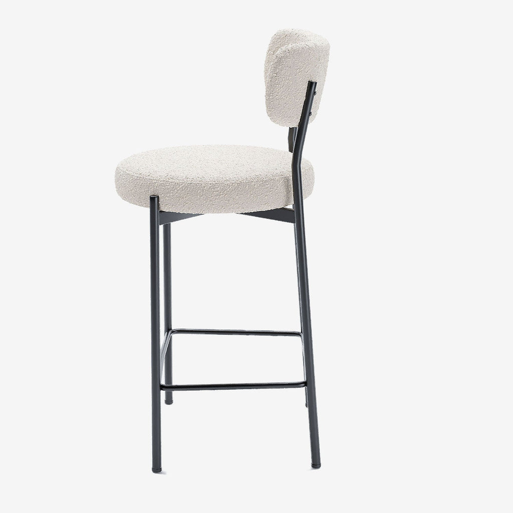 Lot de 2 fauteuils de bar bouclette blanche Lili