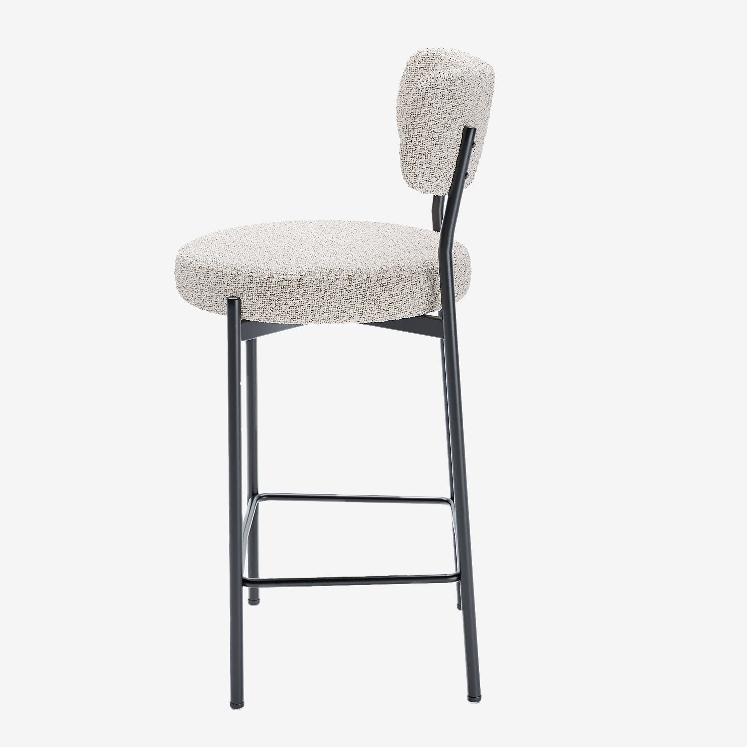 Lot de 2 fauteuils de bar bouclette grise et blanche Lili