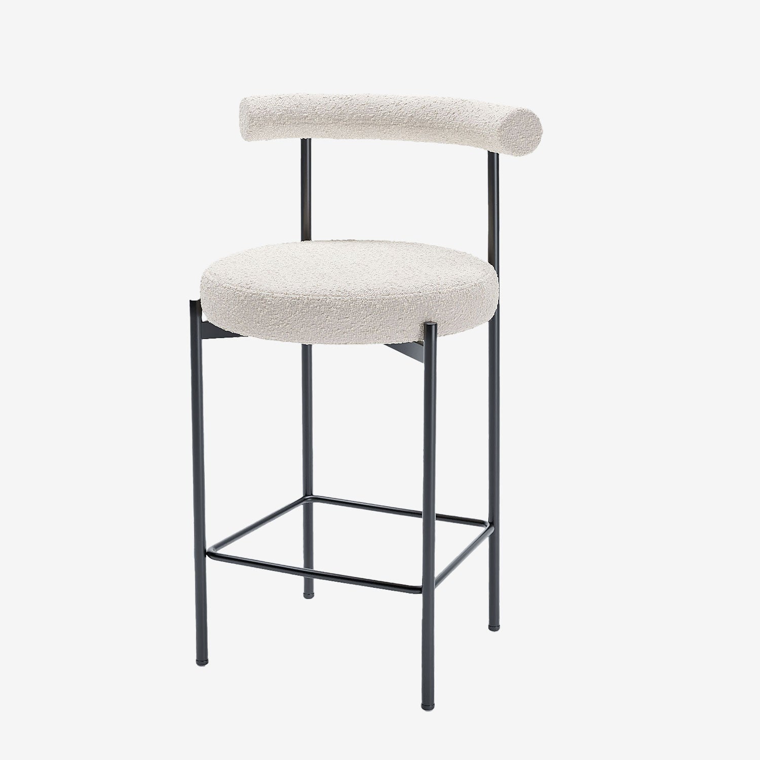 Lot de 2 chaises de bar bouclette blanche Charlotte