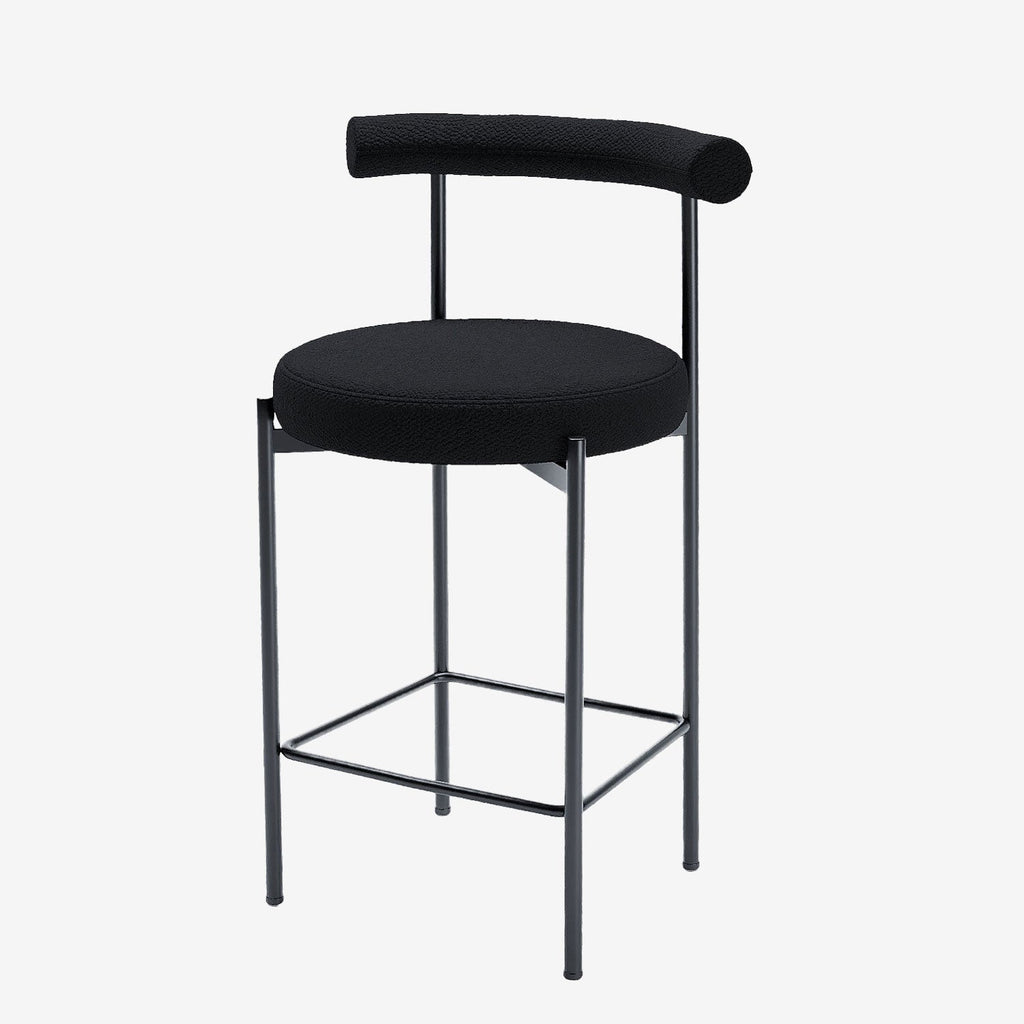 Lot de 2 chaises de bar bouclette grise anthracite  Charlotte