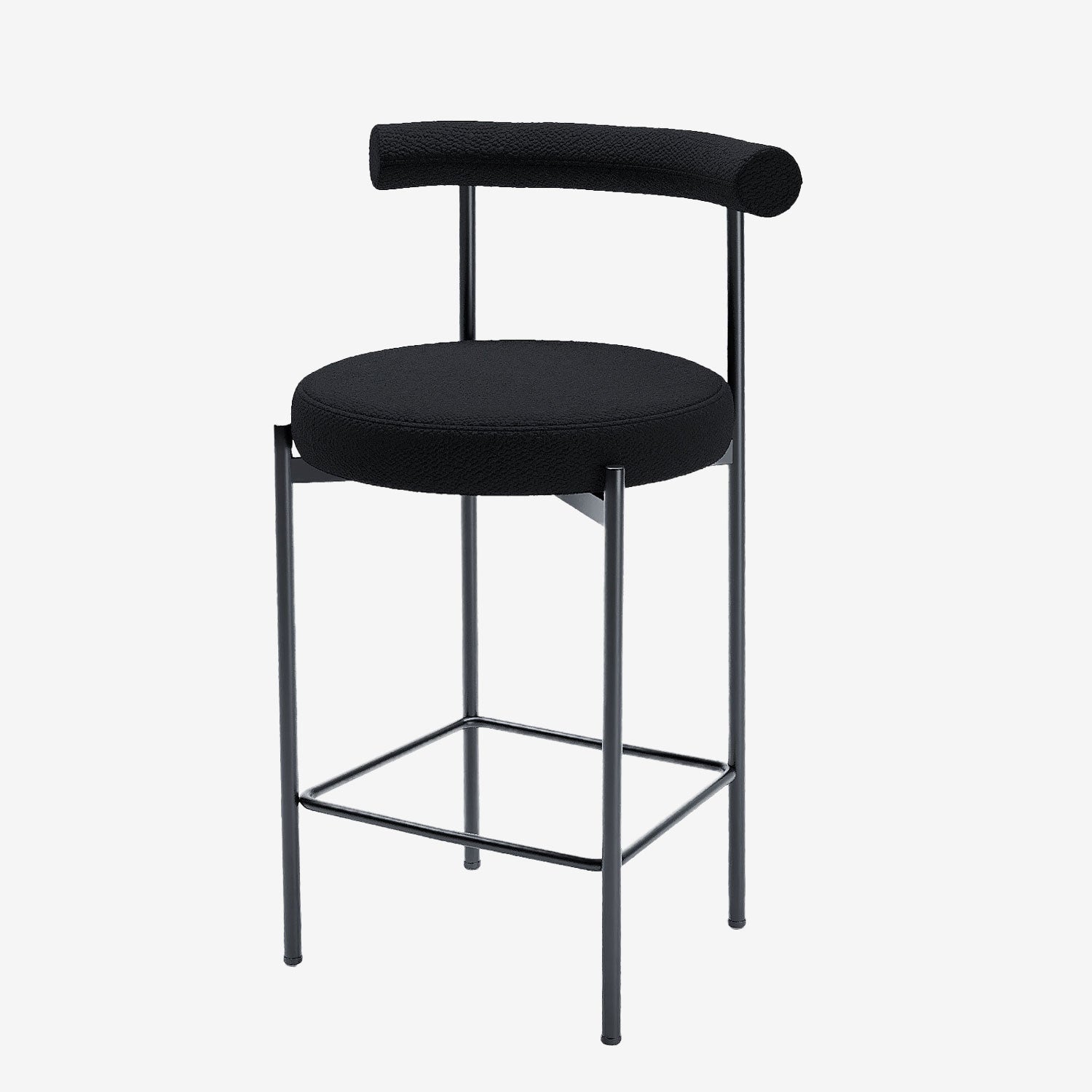 Lot de 2 chaises de bar bouclette grise anthracite  Charlotte