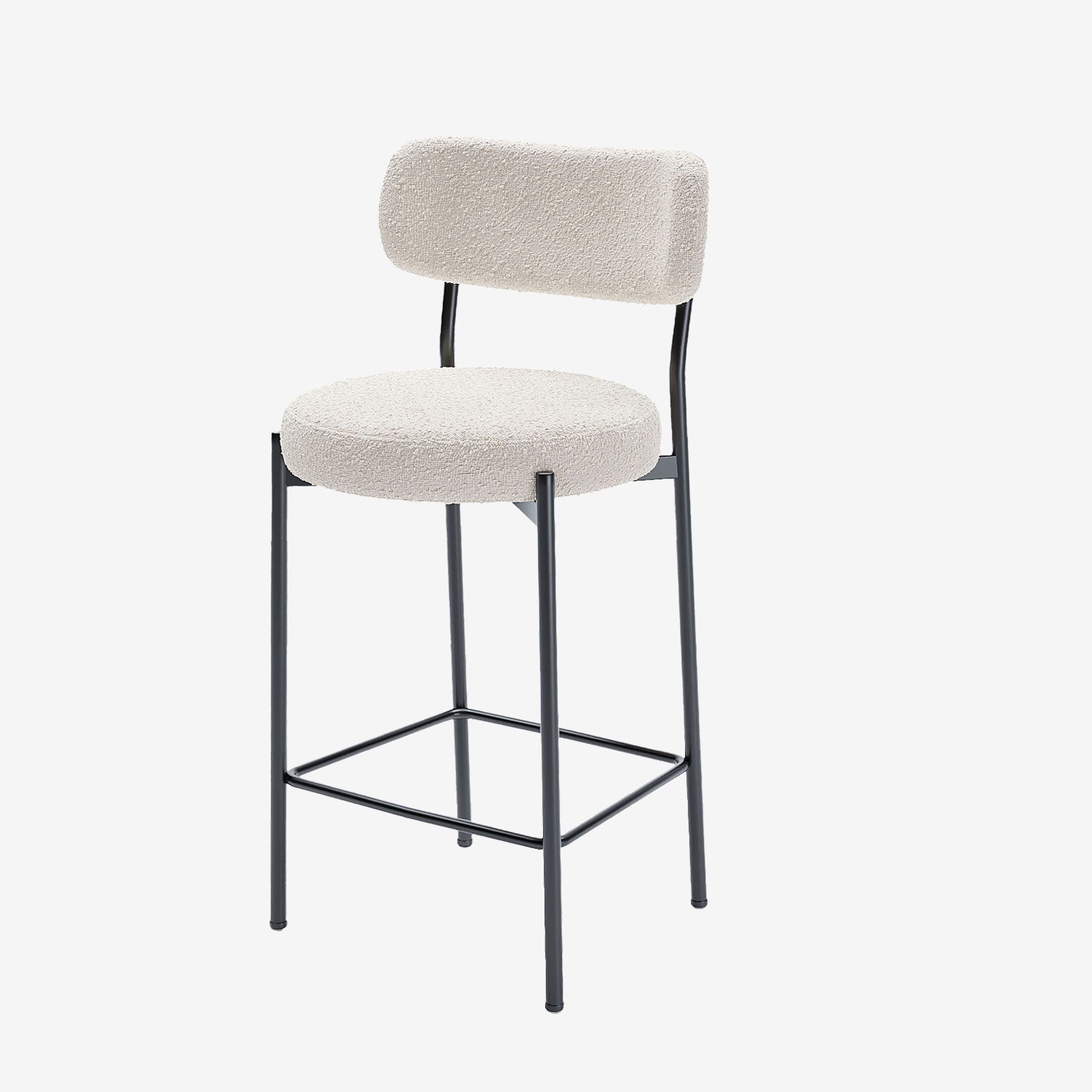 Lot de 2 fauteuils de bar bouclette blanche Lili