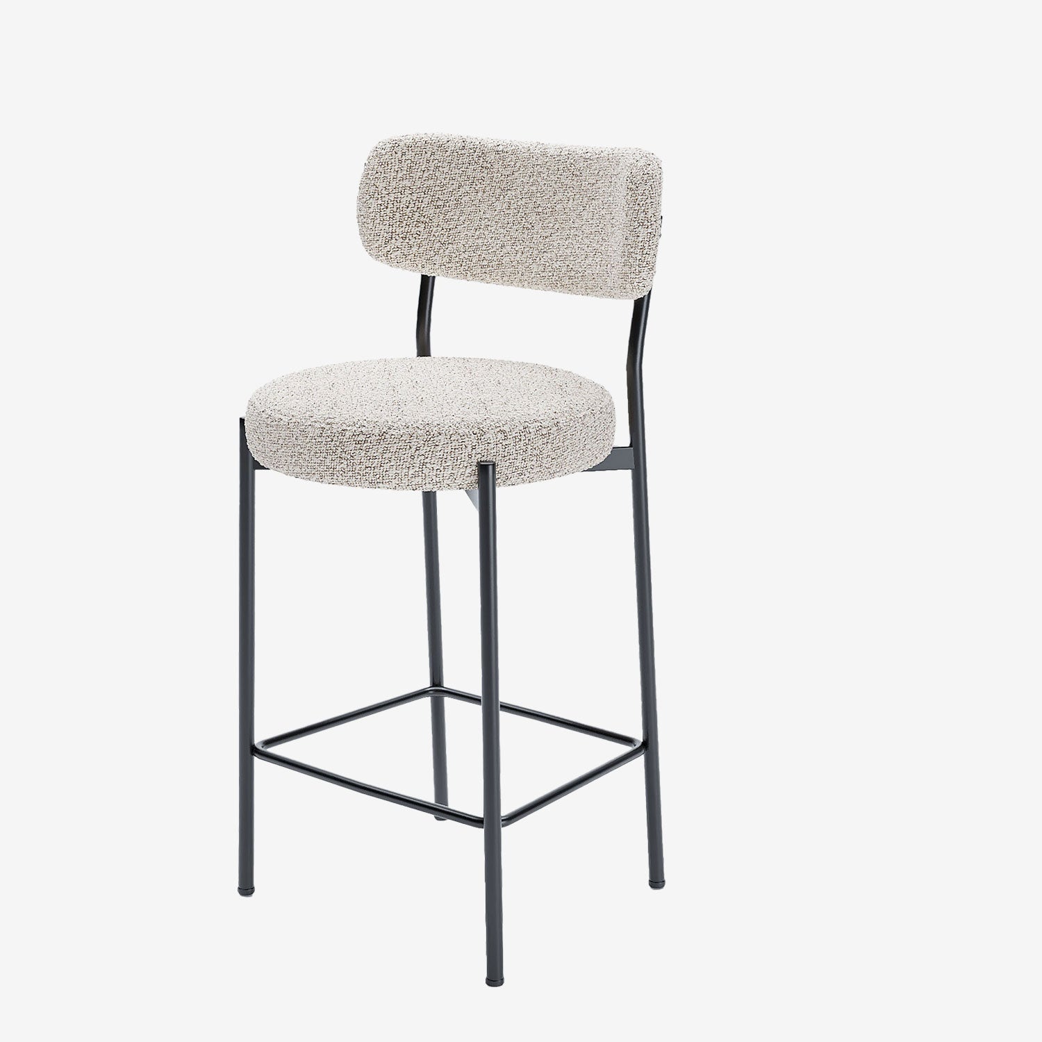 Lot de 2 fauteuils de bar bouclette grise et blanche Lili