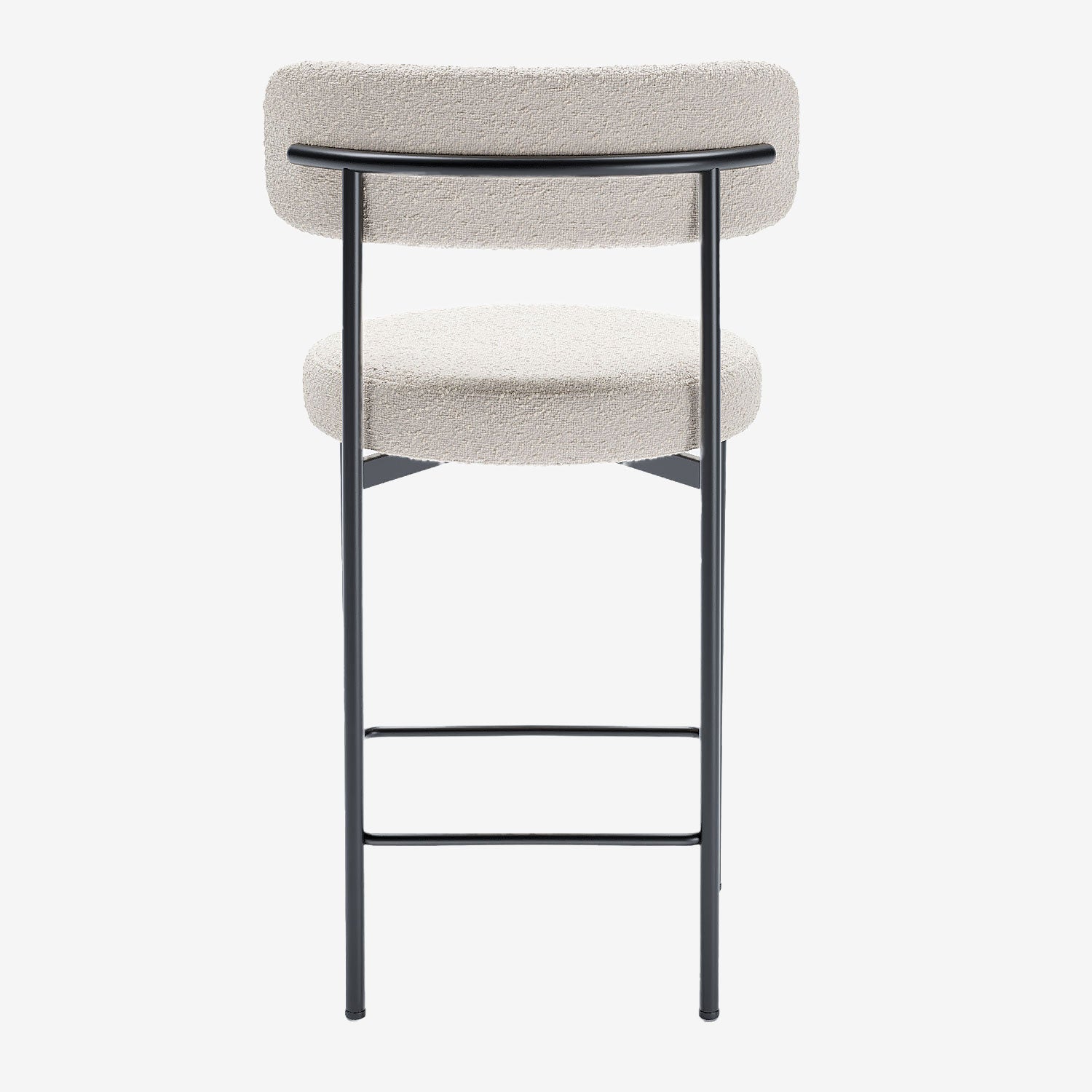 Lot de 2 tabourets de bar bouclette blanche Agathe