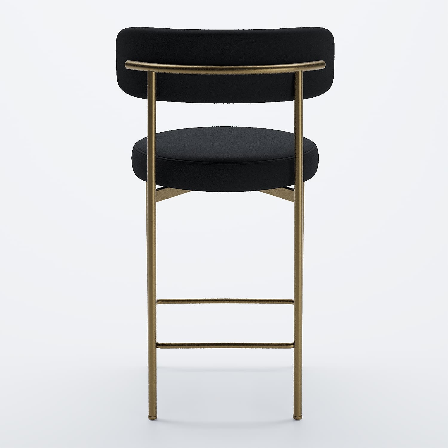 Lot de 2 tabourets de bar velours noir Agathe