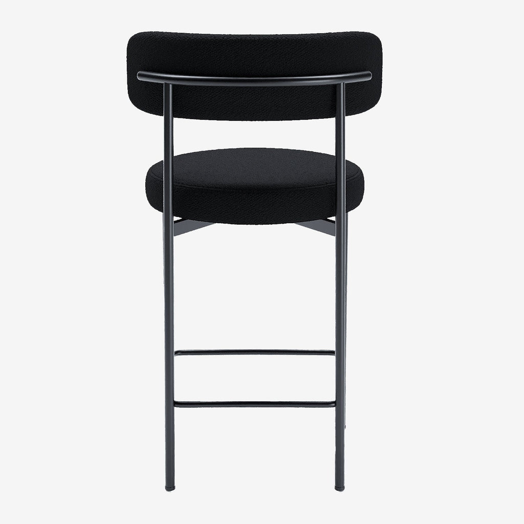 Lot de 2 tabourets de bar bouclette gris anthracite Agathe