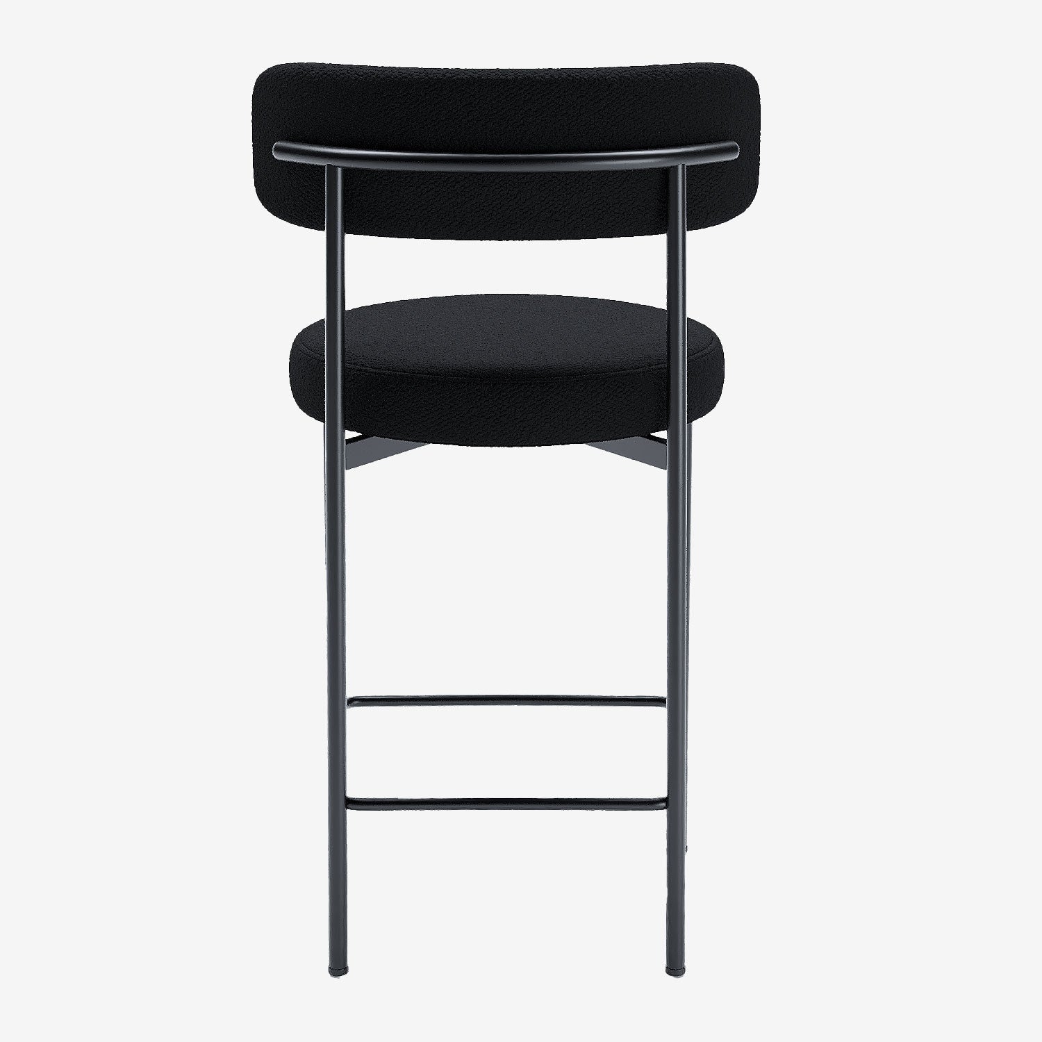Lot de 2 tabourets de bar bouclette gris anthracite Agathe