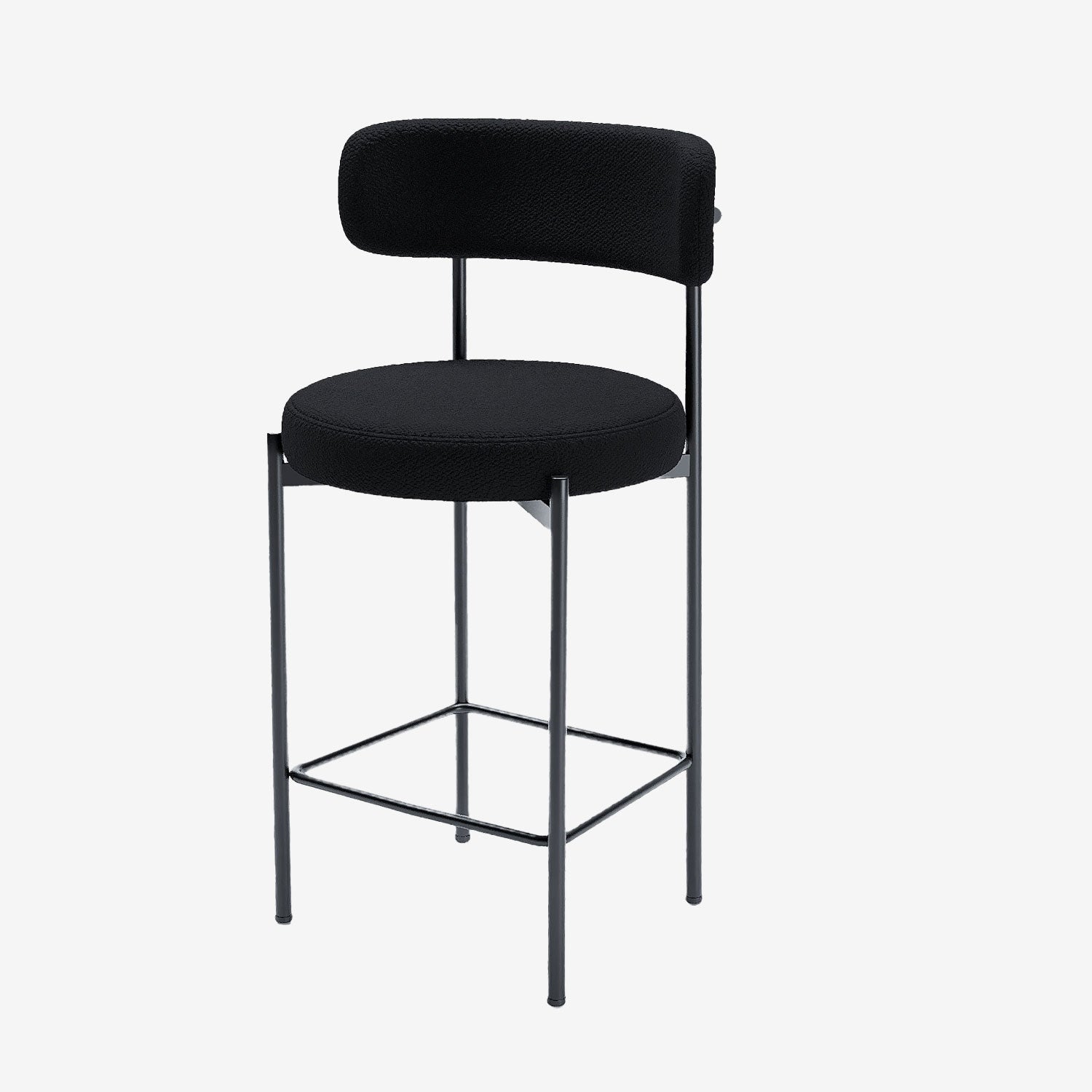 Lot de 2 tabourets de bar bouclette gris anthracite Agathe