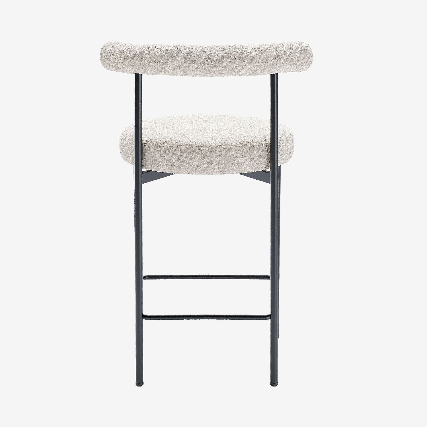 Lot de 2 chaises de bar bouclette blanche Charlotte