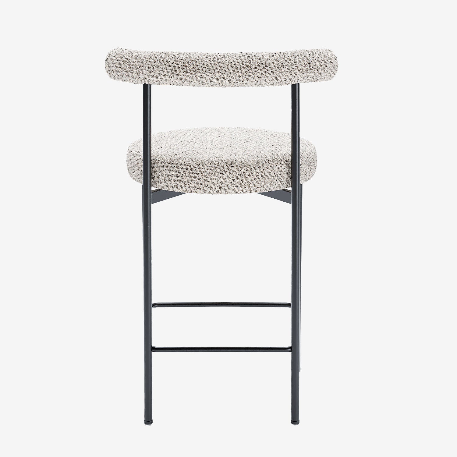 Lot de 2 chaises de bar bouclette grise et blanche Charlotte
