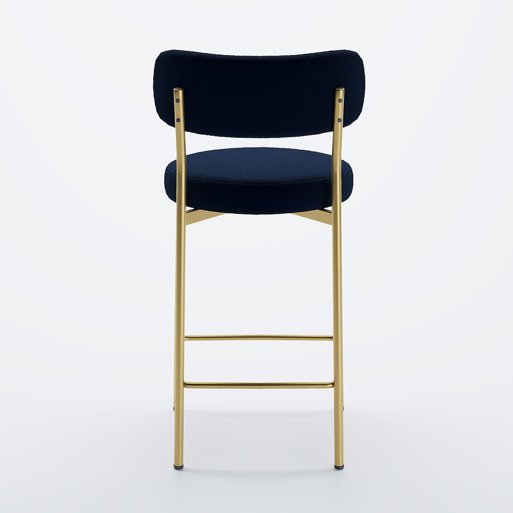 Lot de 2 fauteuils de bar velours noir Lili
