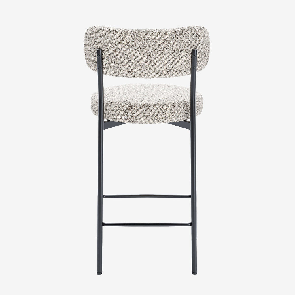 Lot de 2 fauteuils de bar bouclette grise et blanche Lili