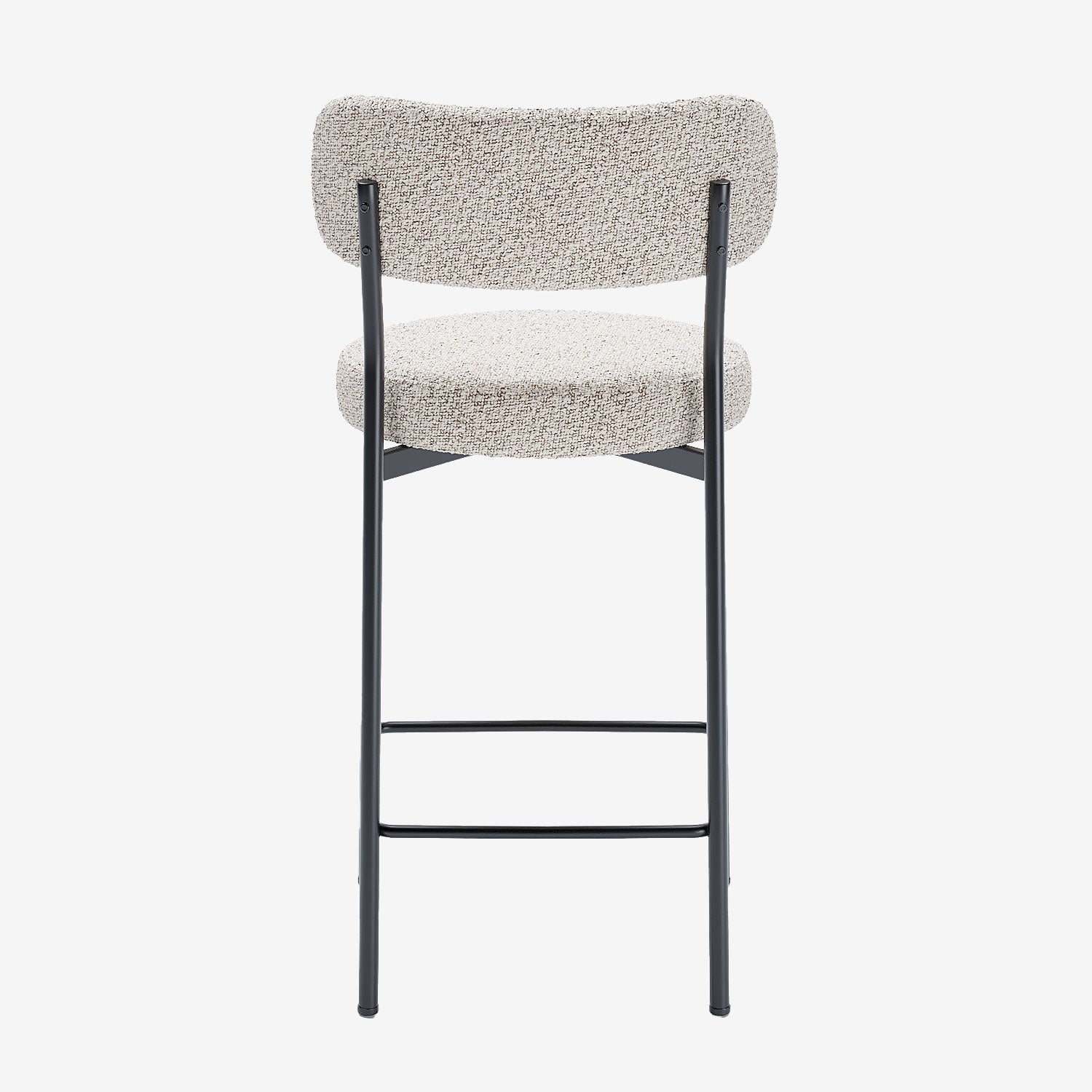 Lot de 2 fauteuils de bar bouclette grise et blanche Lili