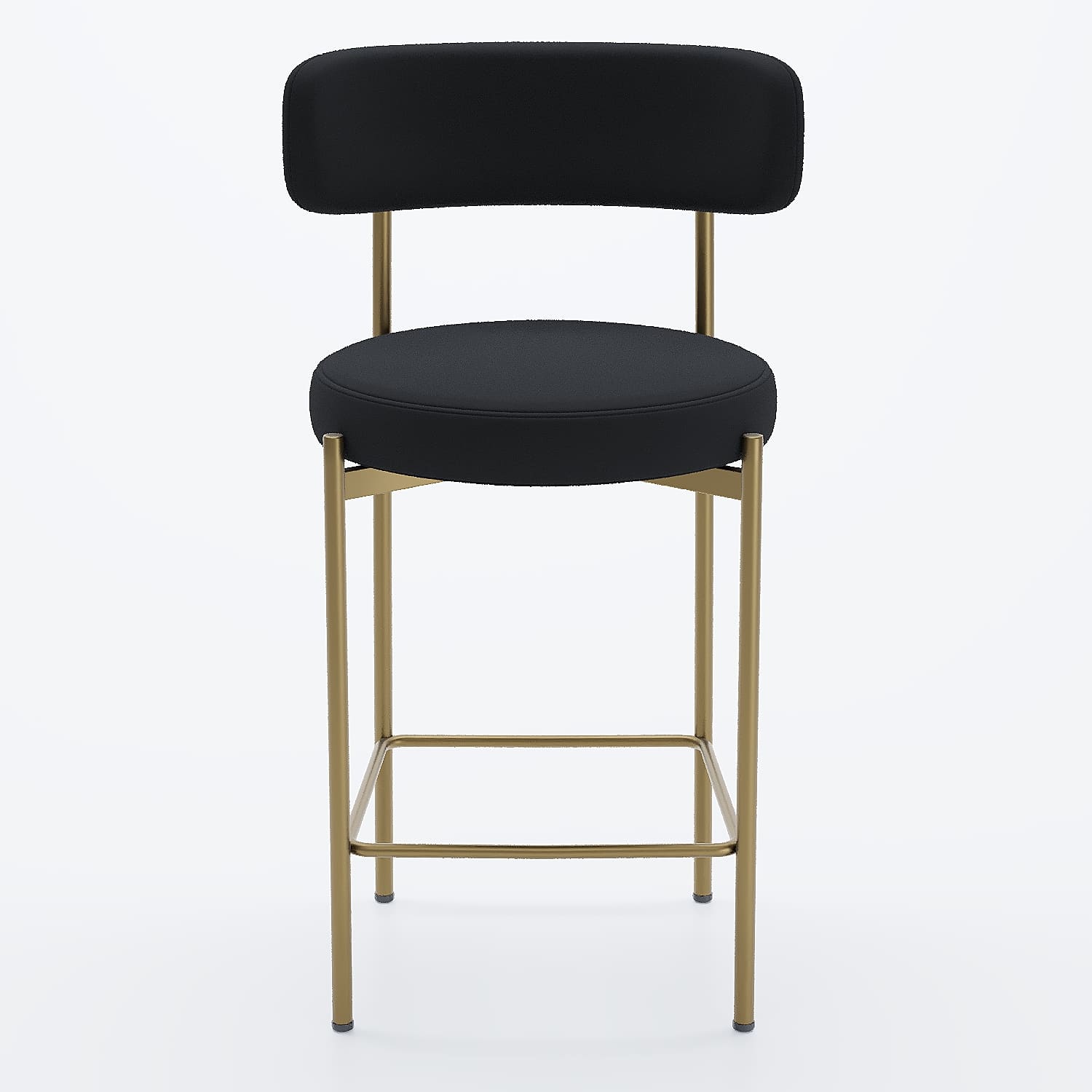 Lot de 2 tabourets de bar velours noir Agathe