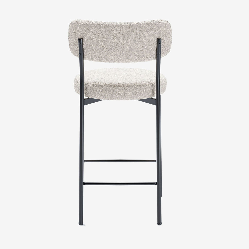 Lot de 2 fauteuils de bar bouclette blanche Lili