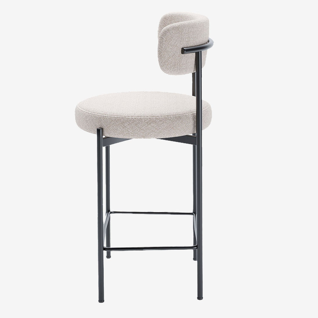 Lot de 2 chaises de bar  velours crème  Charlotte