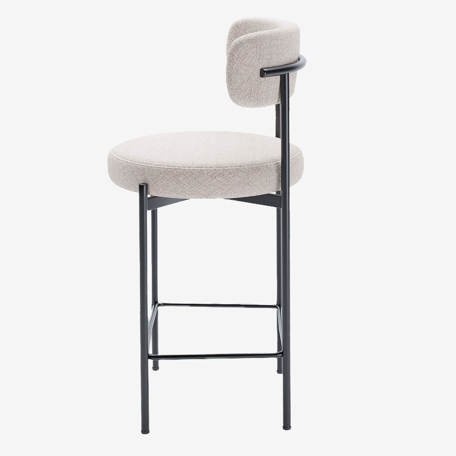 Lot de 2 chaises de bar  velours crème  Charlotte