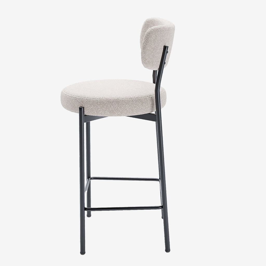 Lot de 2 fauteuils de bar velours crème Lili