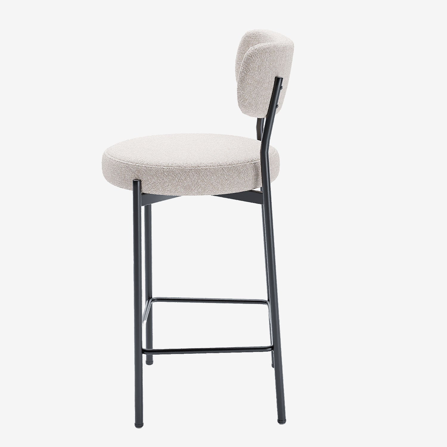 Lot de 2 fauteuils de bar velours crème Lili