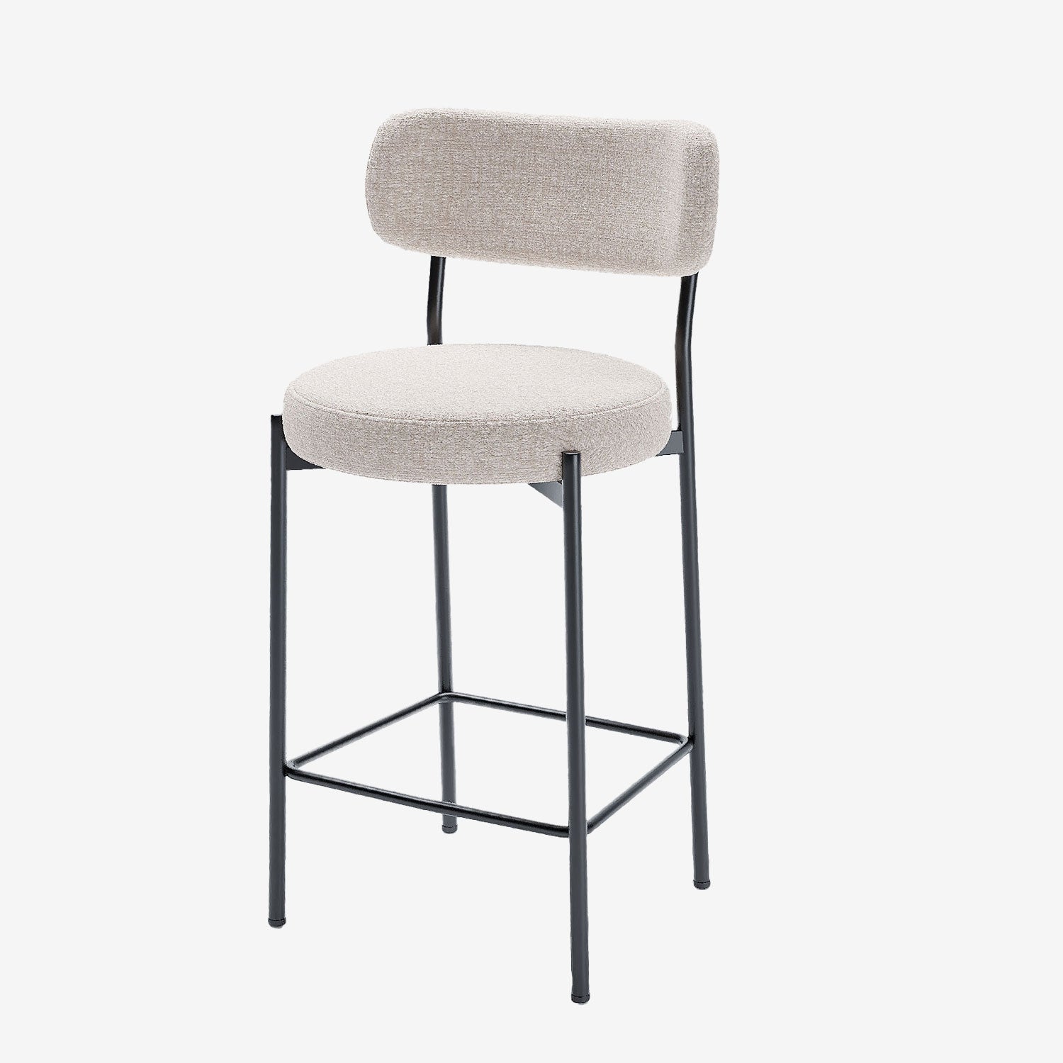 Lot de 2 fauteuils de bar velours crème Lili