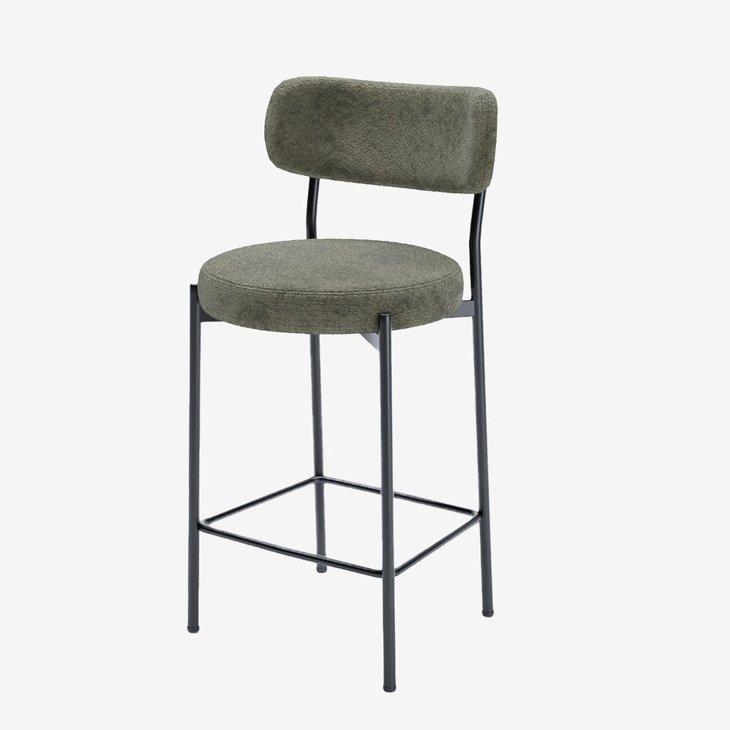 Lot de 2 fauteuils de bar velours vert Lili