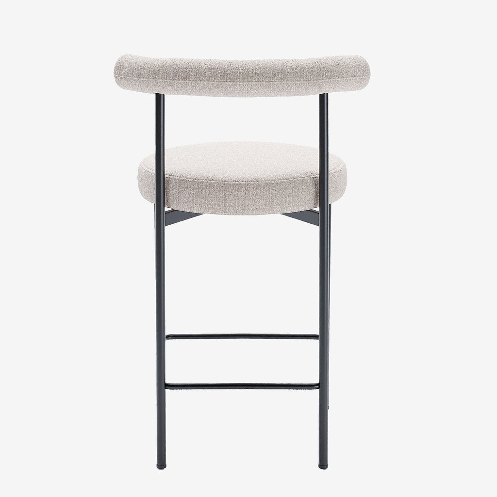 Lot de 2 chaises de bar  velours crème  Charlotte