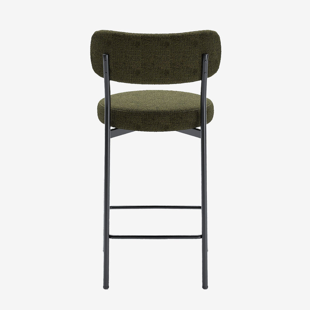 Lot de 2 fauteuils de bar velours vert Lili