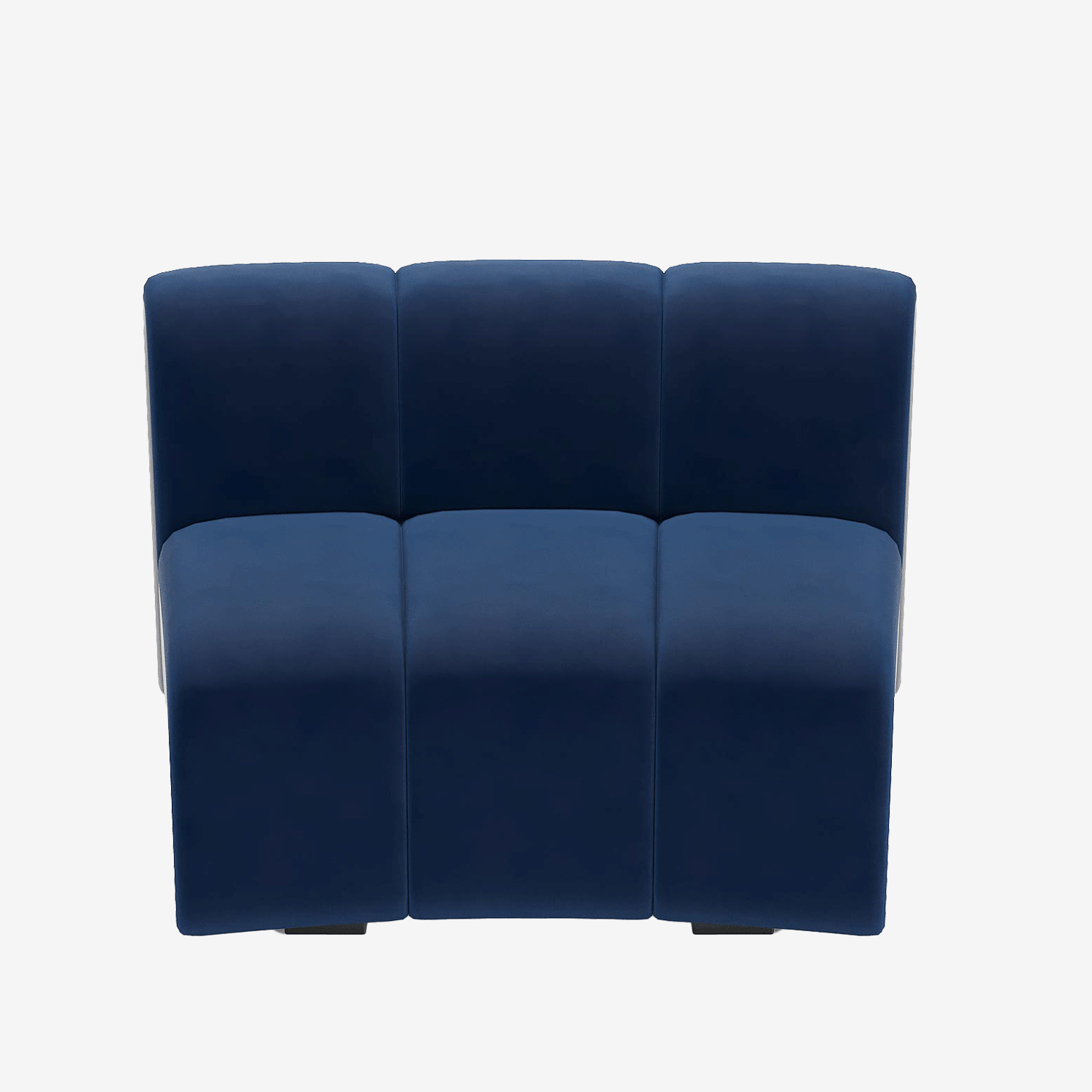 Chauffeuse d’angle pour canapé modulable en velours bleu marine Hélène