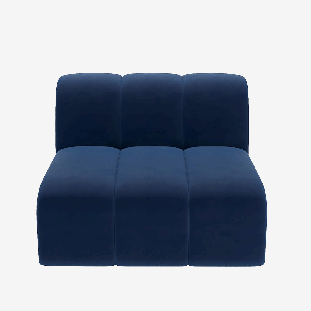 Canapé modulable en velours bleu marine Hélène