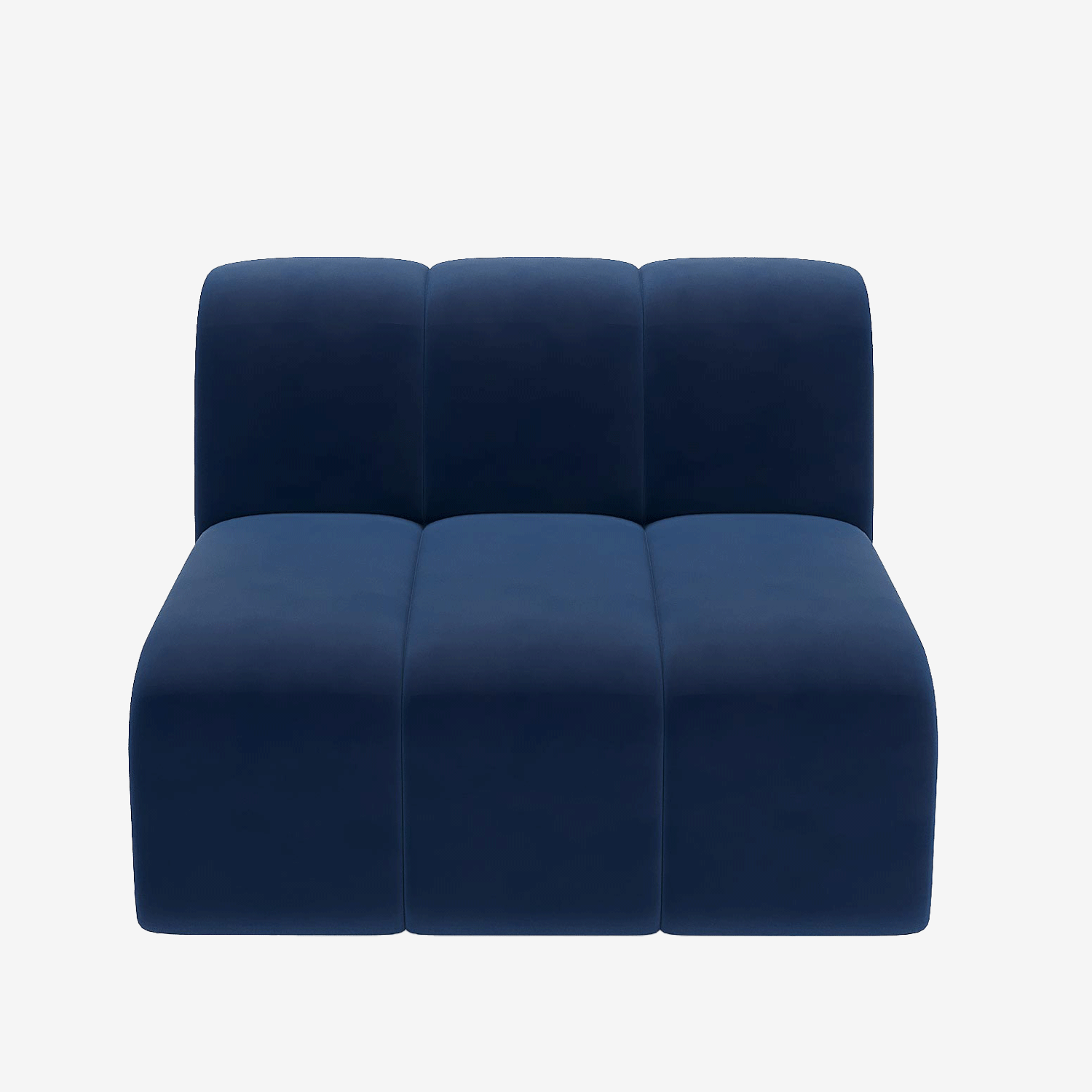 Canapé modulable en velours bleu marine Hélène