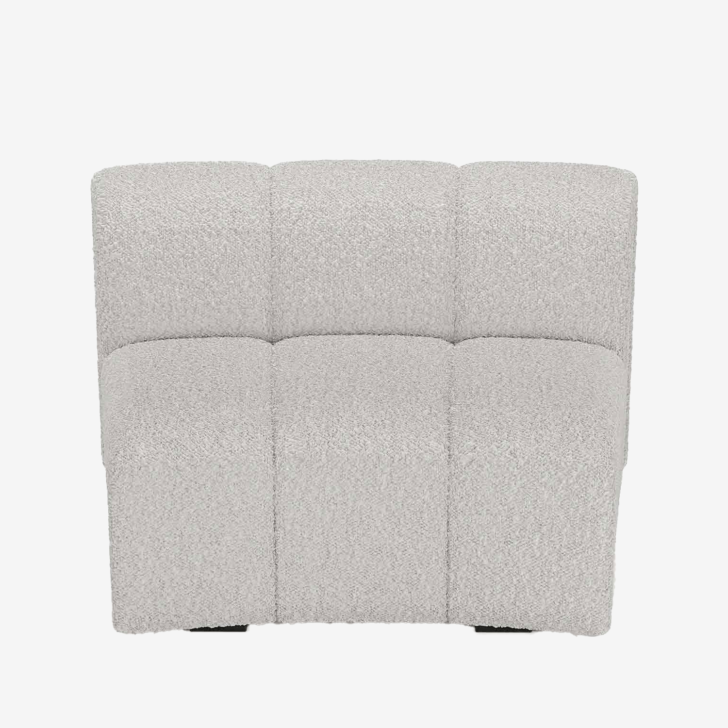 Chauffeuse d’angle pour canapé modulable en tissu bouclette gris-crème Hélène