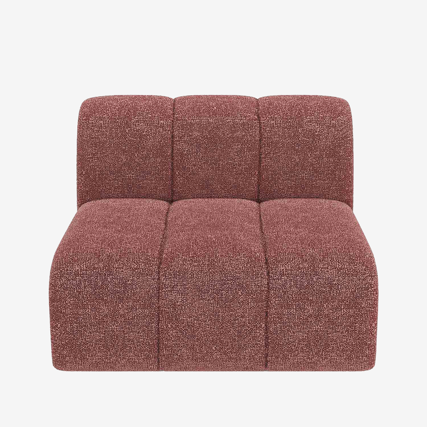 Canapé modulable en tissu bouclette rose Hélène