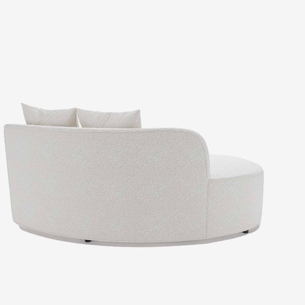 Canapé sectionnel incurvé 3-4 places en tissu bouclé blanc Alba