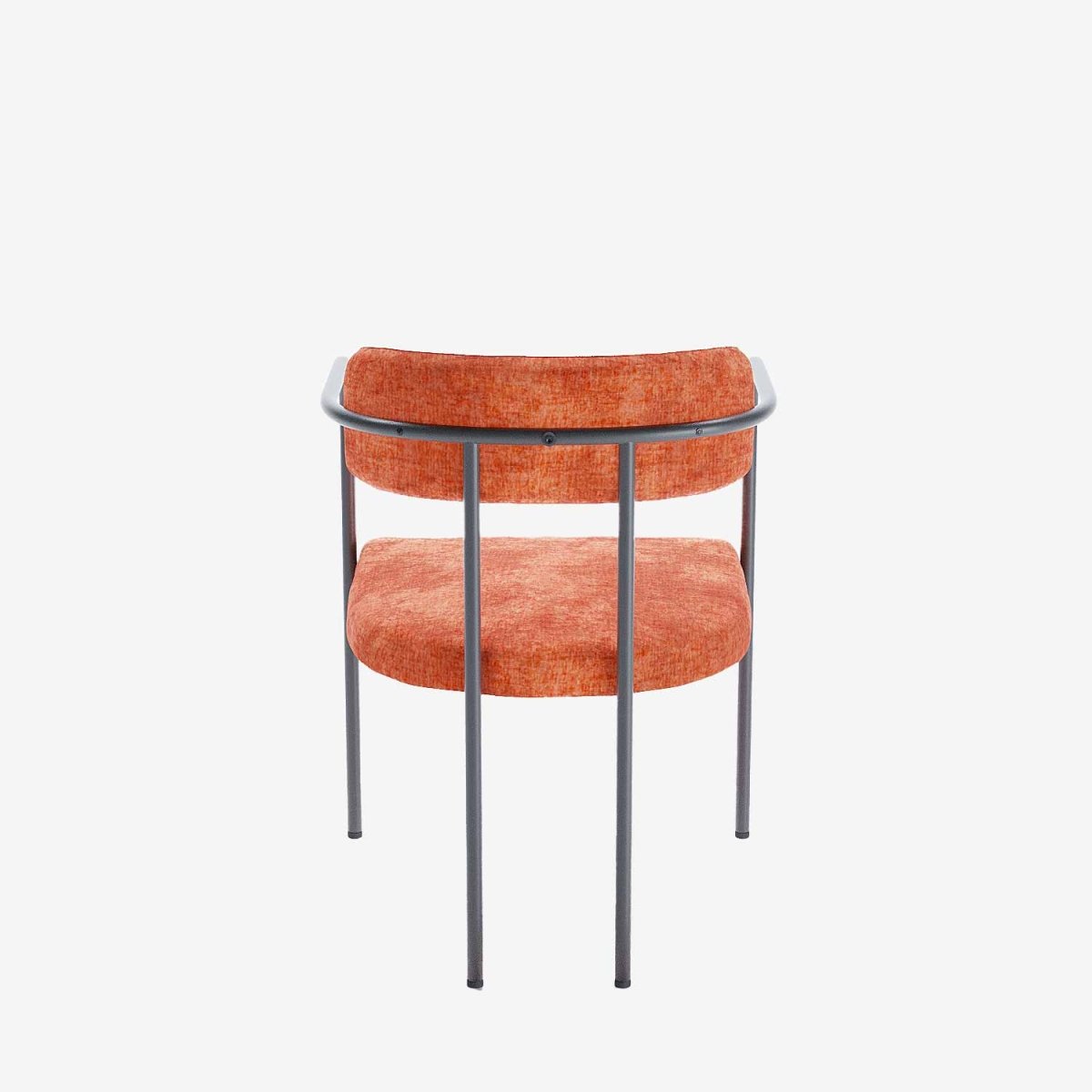 Chaise de salle à manger tapissée avec accoudoirs, velours ocre, Barbara