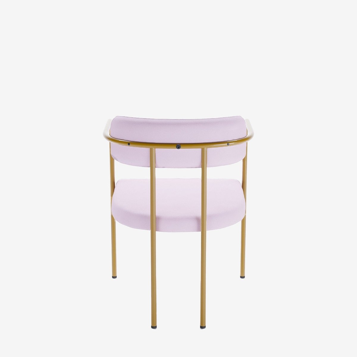 Chaise de salle à manger tapissée avec accoudoirs velours rose clair Barbara