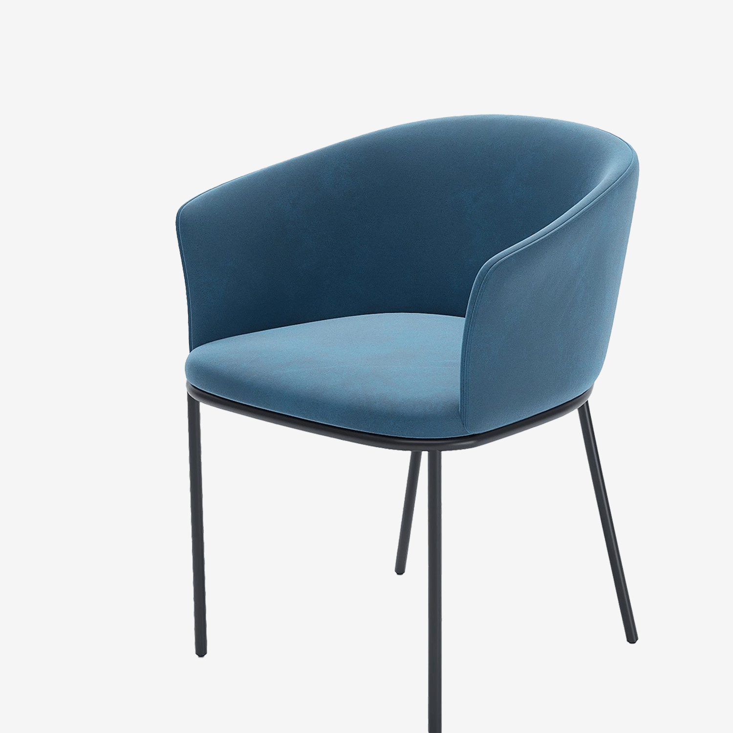 Lot de 2 fauteuils de salle à manger en velours bleu Andréa