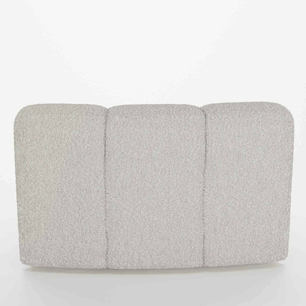 Chauffeuse d’angle pour canapé modulable en tissu bouclette gris-crème Hélène