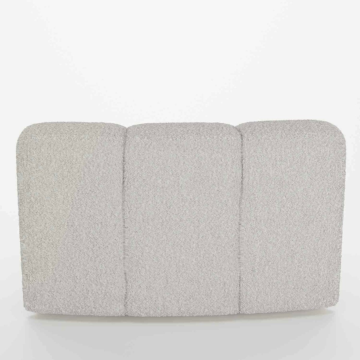 Chauffeuse d’angle pour canapé modulable en tissu bouclette gris-crème Hélène