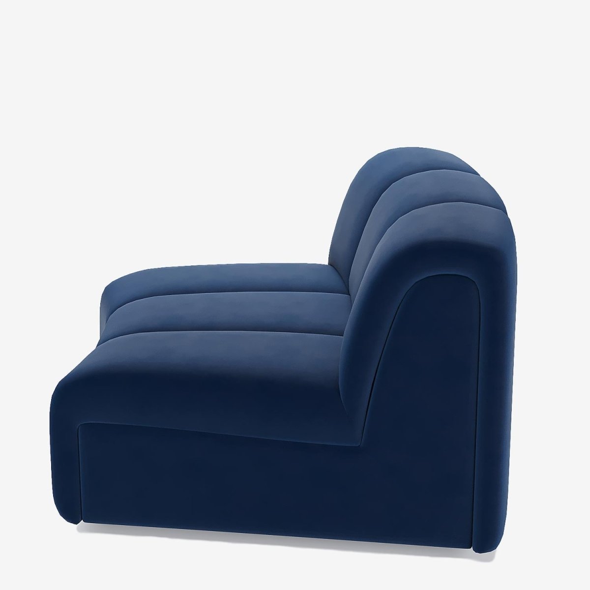 Chauffeuse d’angle pour canapé modulable en velours bleu marine Hélène