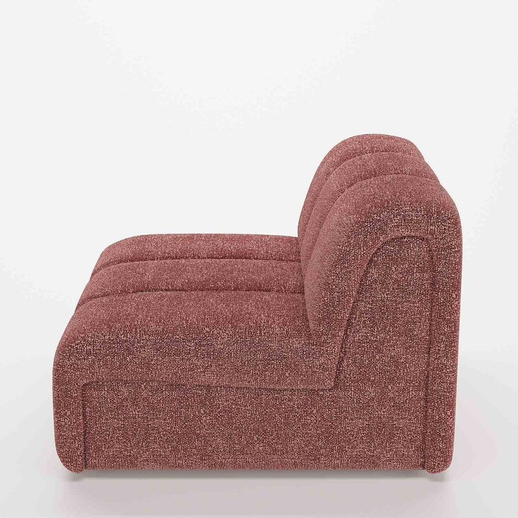 Canapé modulable en tissu bouclette rose Hélène