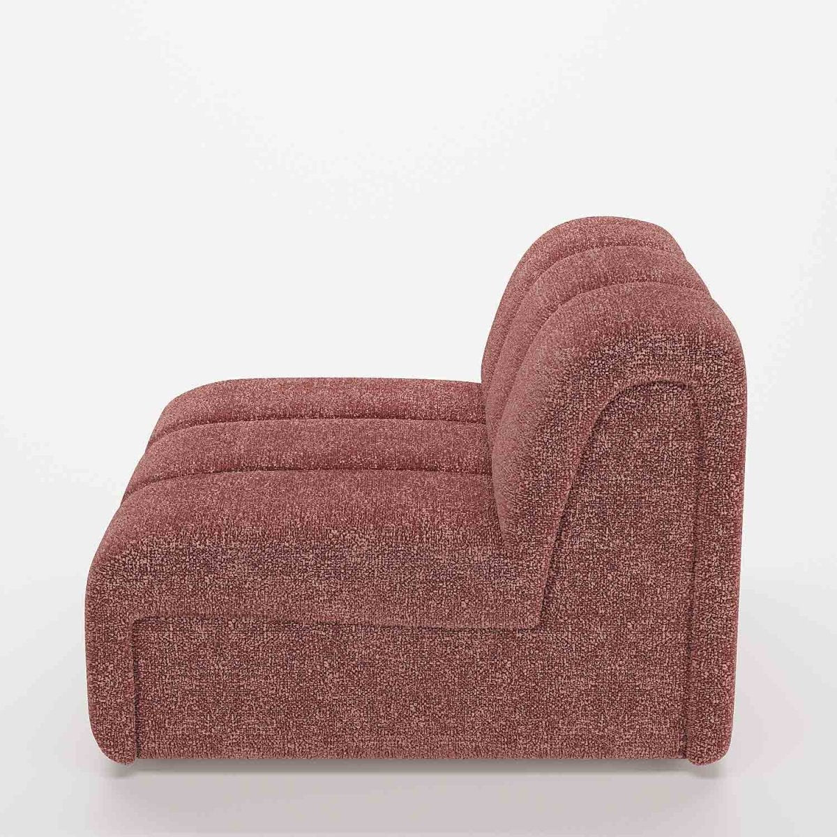 Canapé modulable en tissu bouclette rose Hélène