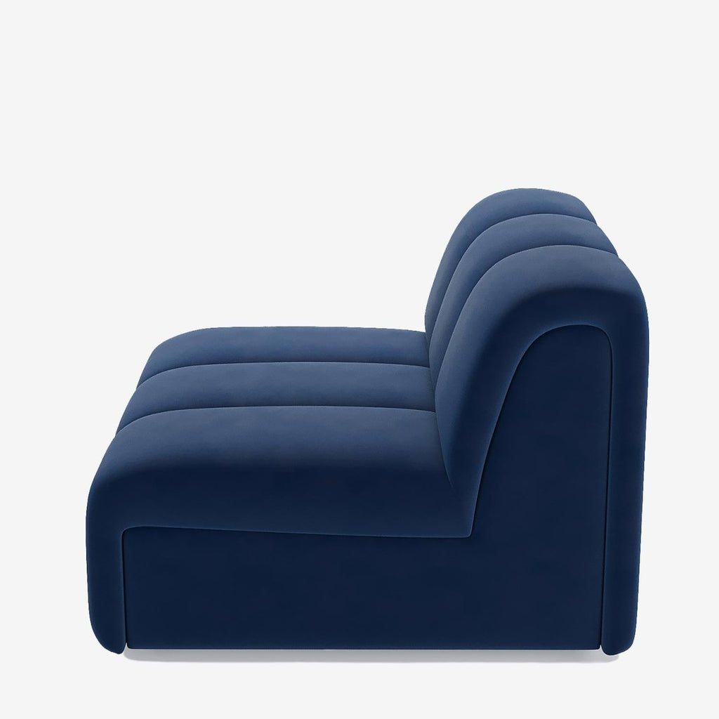 Canapé modulable en velours bleu marine Hélène