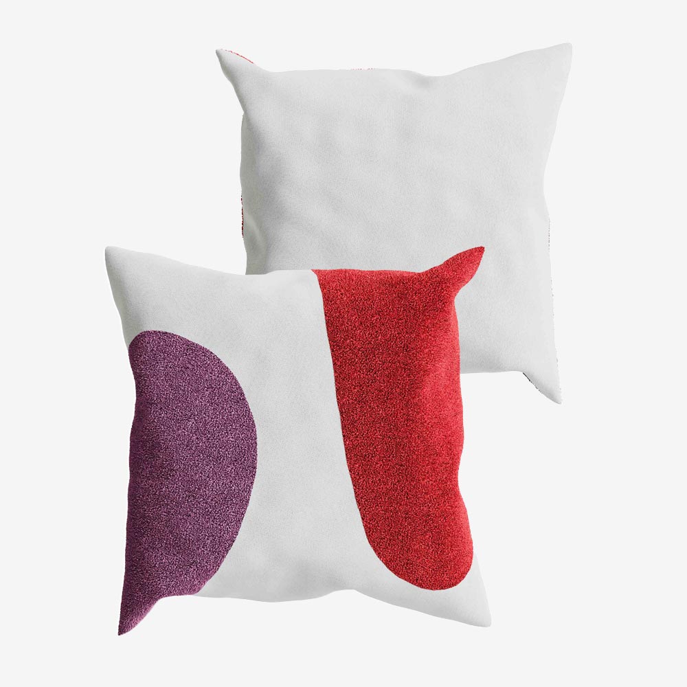 Coussin brodé, design moderne et coloré Lima