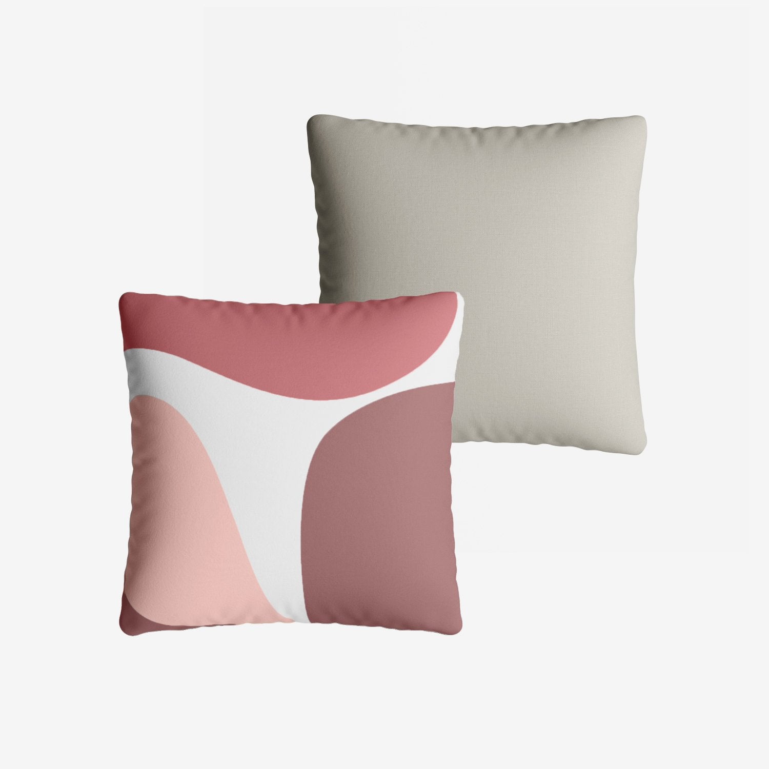 Coussin carré rose déhoussable 40x40cm