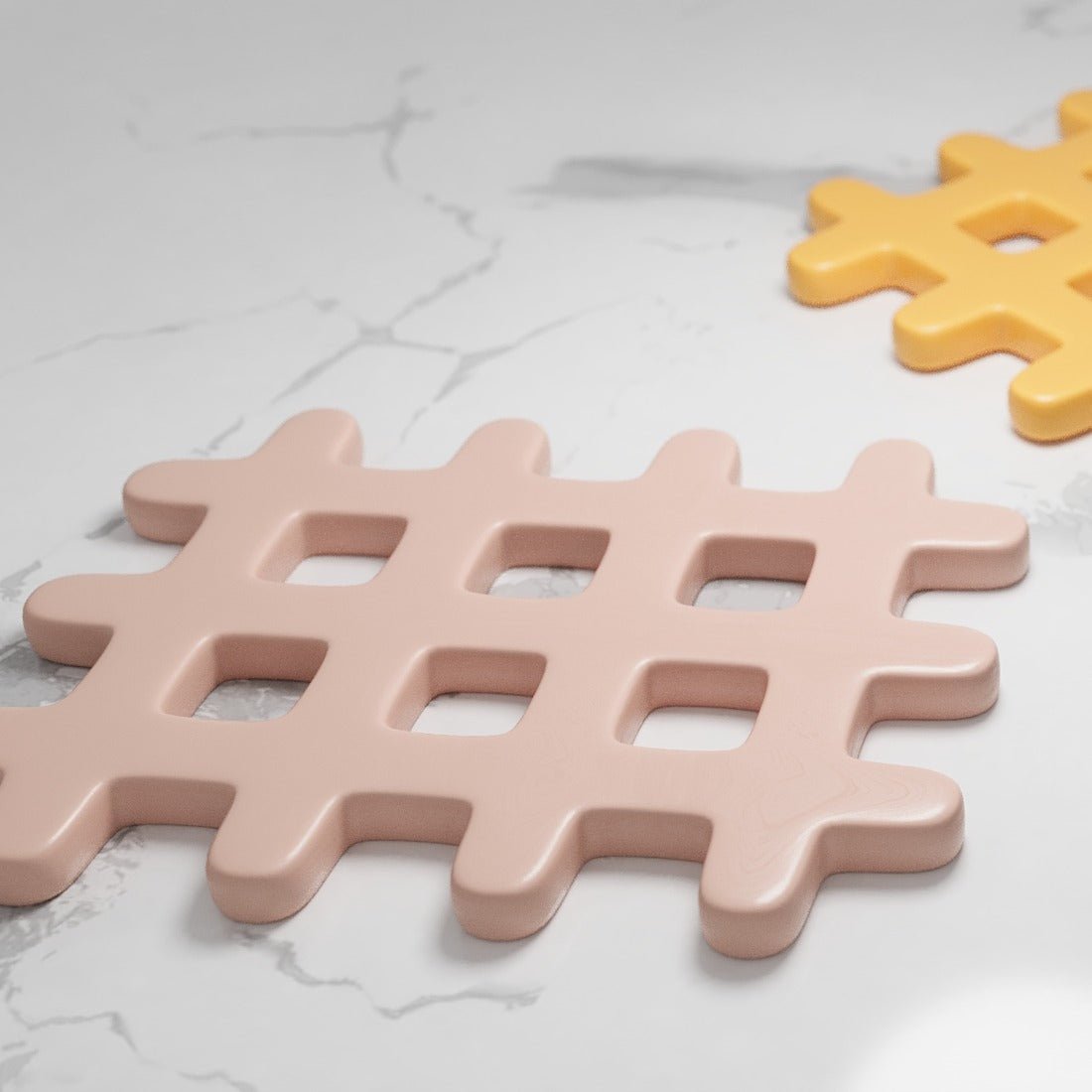Dessous de plat céramique grid rose pâle Orsay